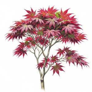Acer palmatum 'Atropurpureum' tree