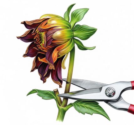 Deadheading a dahlia