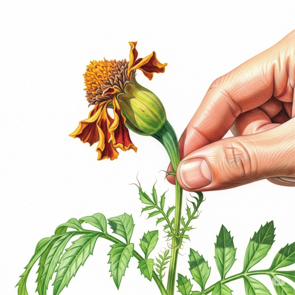 Deadheading a flower