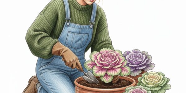 Planting ornamental cabbage for late seasonal interest