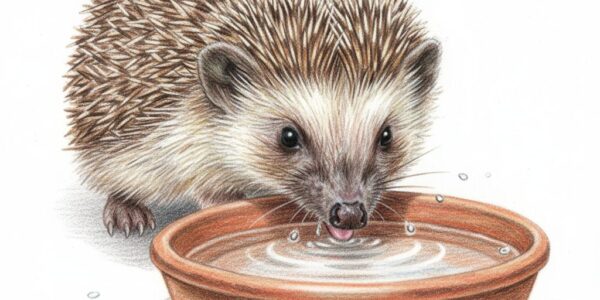 hedgehog drinking water
