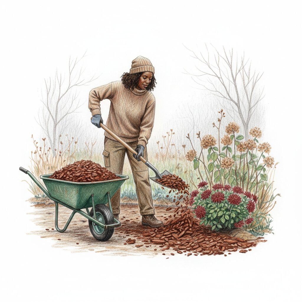 Adding chip bark in November