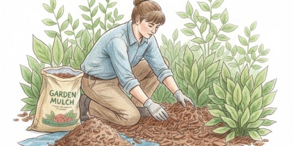 Mulch with chip bark