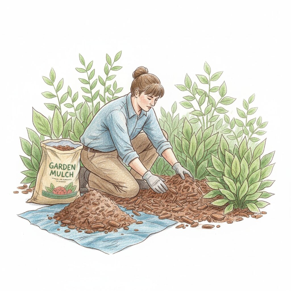 Mulch with chip bark