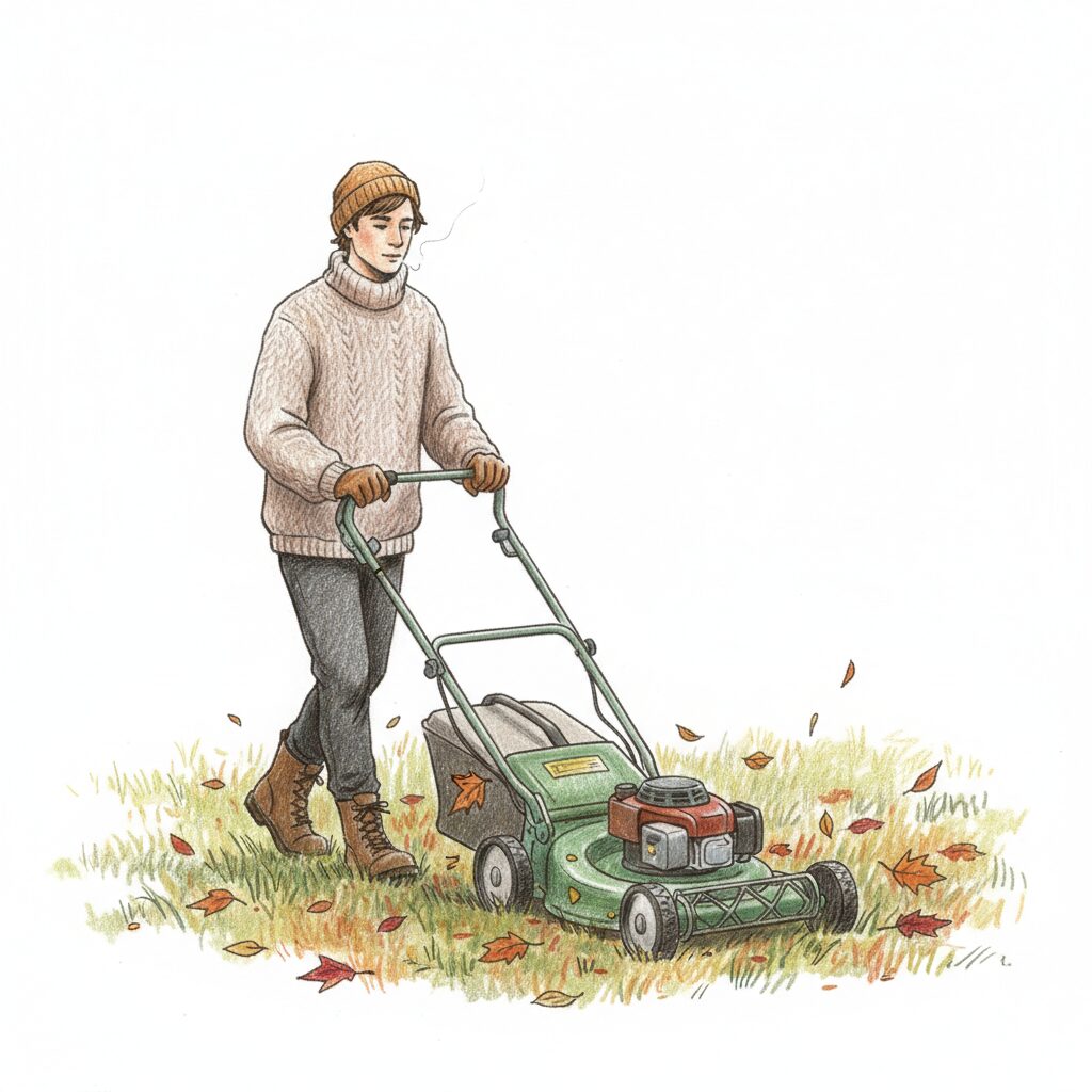 Mowing in October