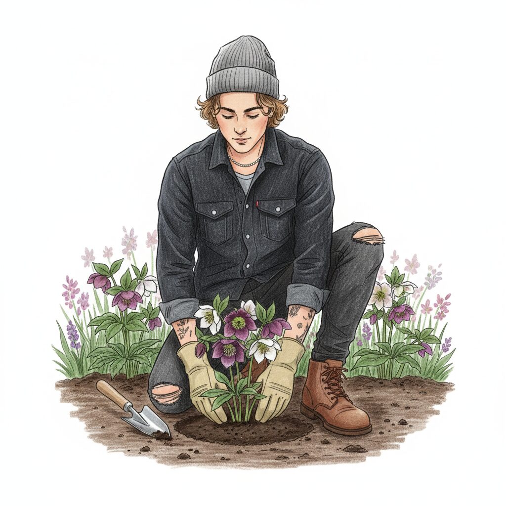 Planting out hellebore