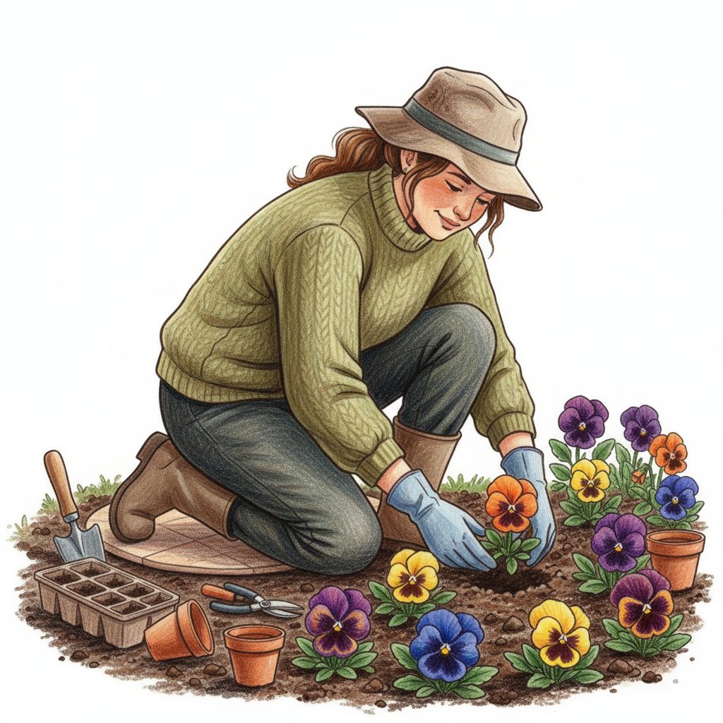 Planting out winter pansies