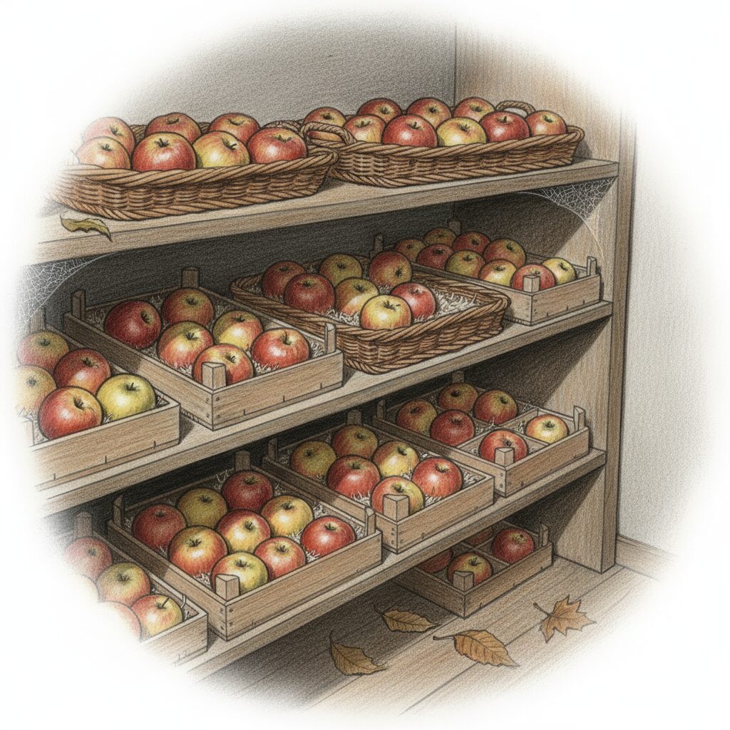 Storing apples for winter
