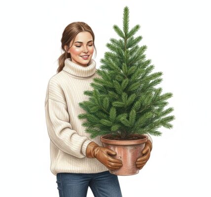 A potted Christmas tree