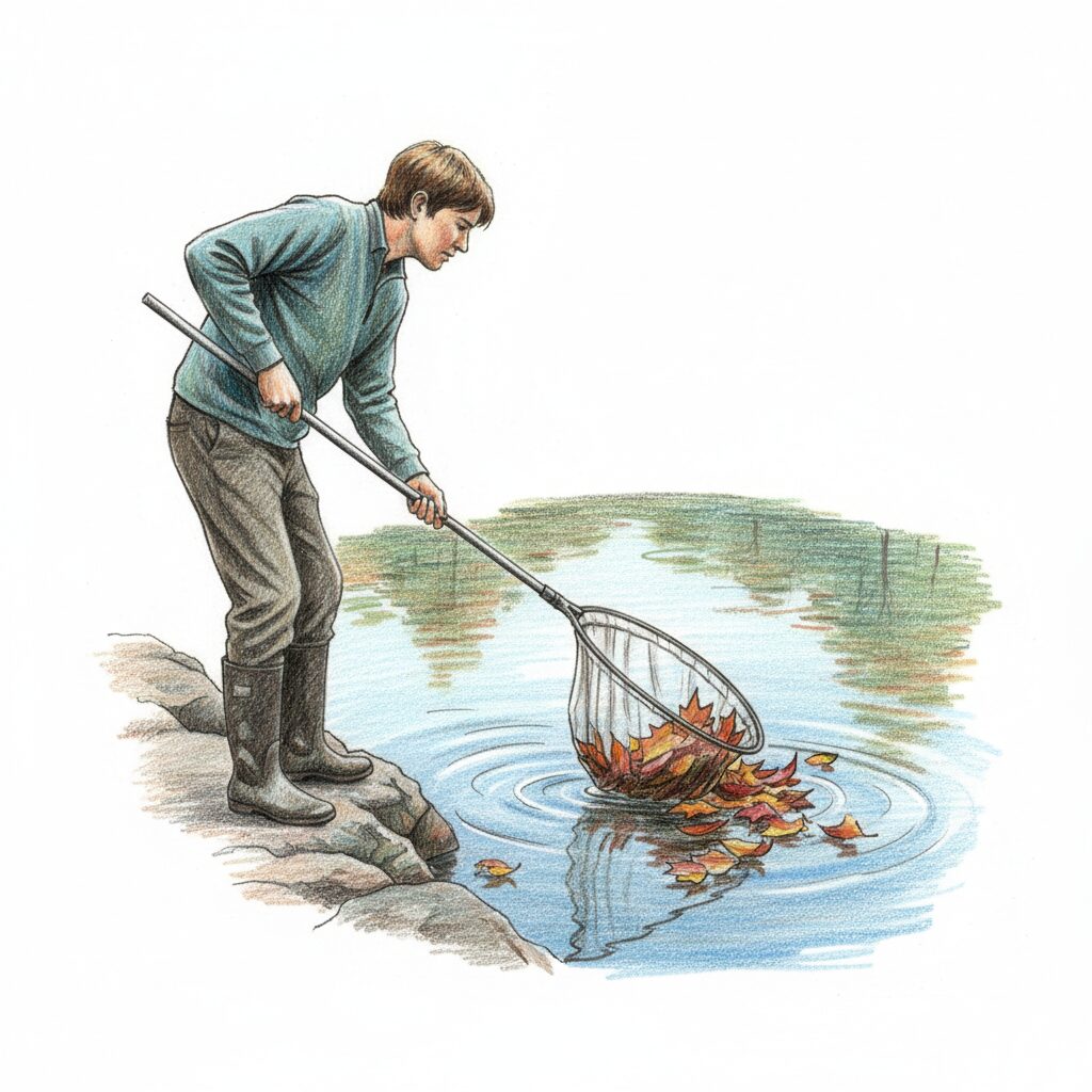 remove autumn leaves from ponds