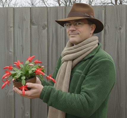 A unique way to display Christmas cactus