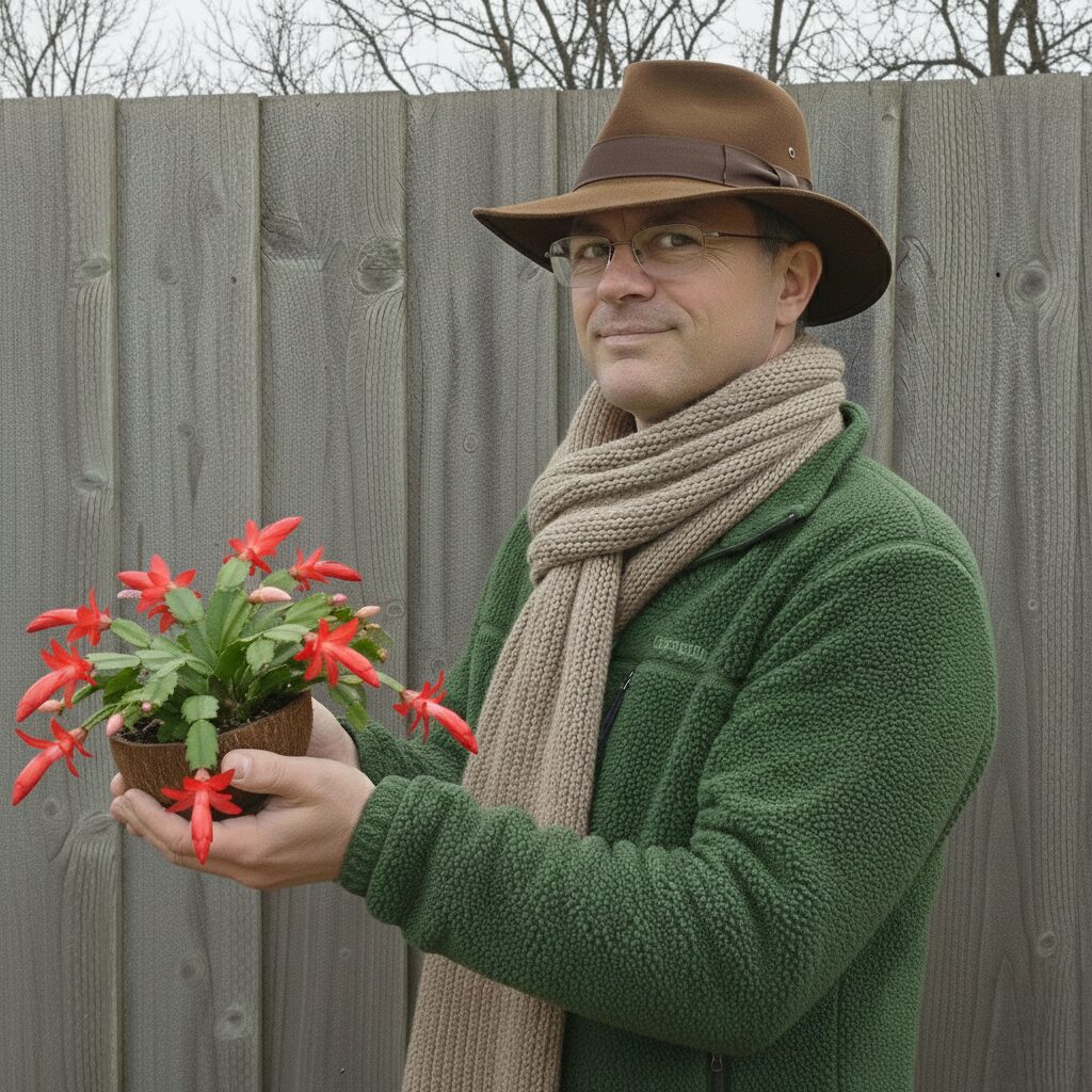 A unique way to display Christmas cactus