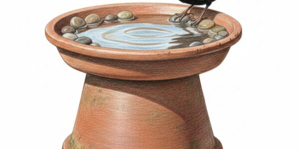 Handcrafted DIY bird bath