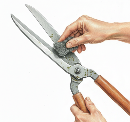 Cleaning garden shears