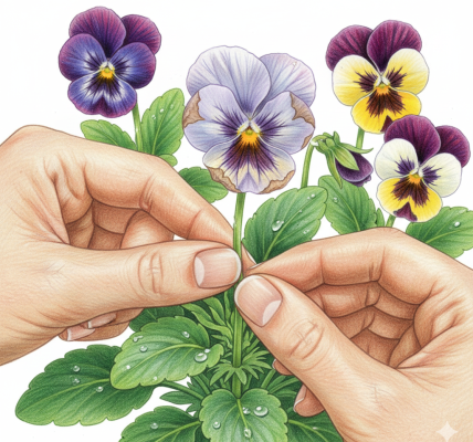 Deadheading winter pansies