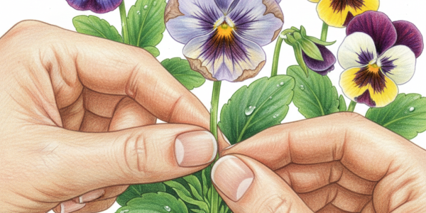 Deadheading winter pansies