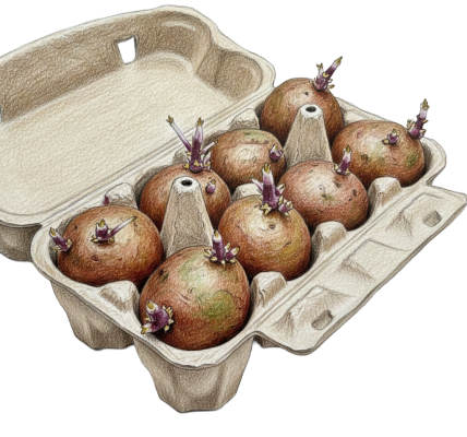 February is a good time to start chitting potatoes