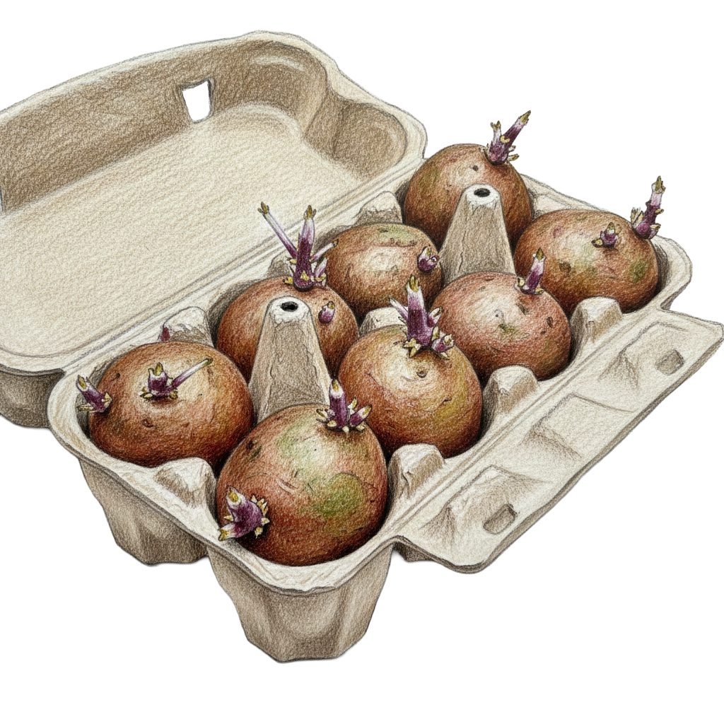 February is a good time to start chitting potatoes