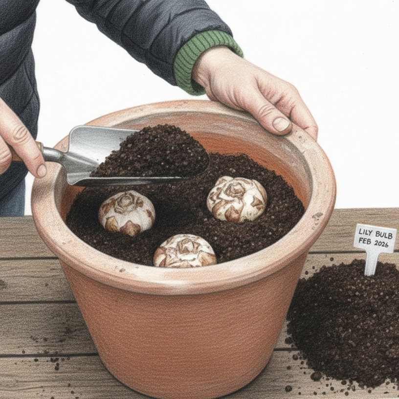 Planting lily bulbs in February