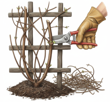 Prune late-flowering clematis in February