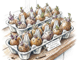 Chitting seed potatoes in March