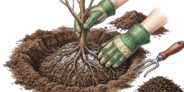 Planting a bare root shrub