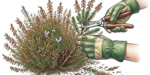 Winter-flowering heather having a March haircut