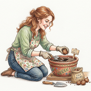 Planting lily bulbs