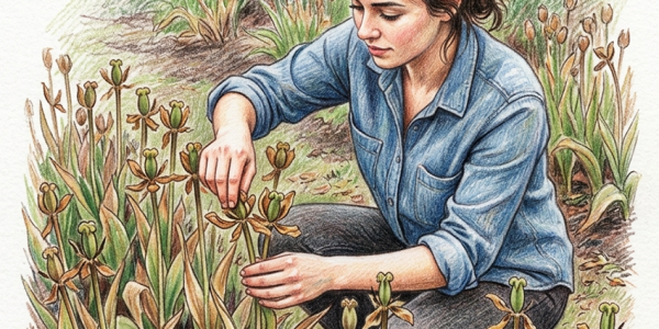 Deadheading tulips