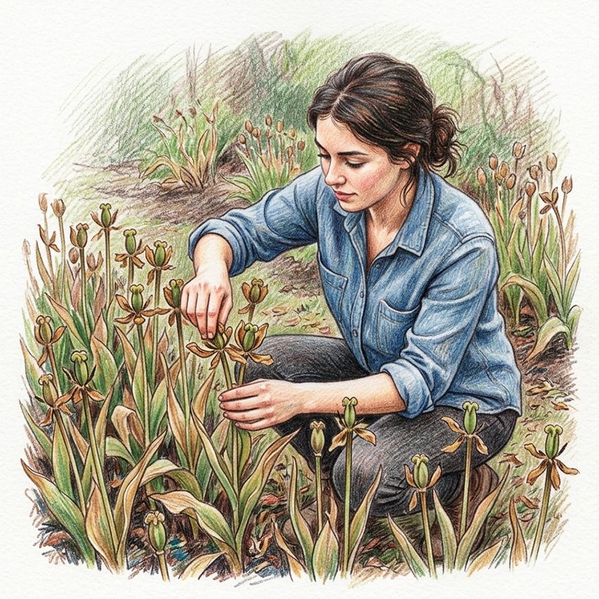 Deadheading tulips