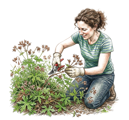 Cutting back cranesbill