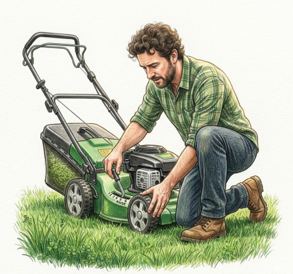 Raising mower blades