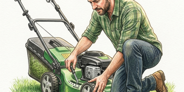 Raising mower blades