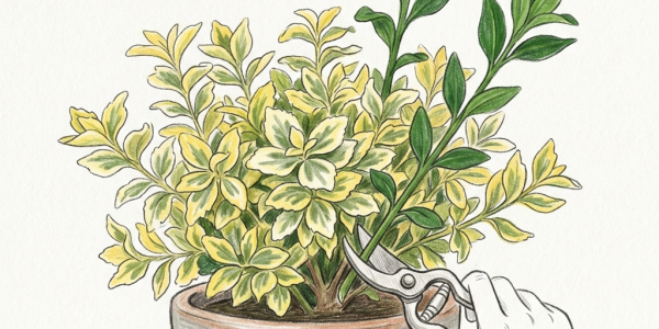 Variegated Euonymus fortunei-Reversion