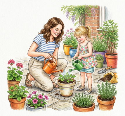 Watering containers in a heatwave