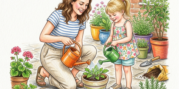 Watering containers in a heatwave