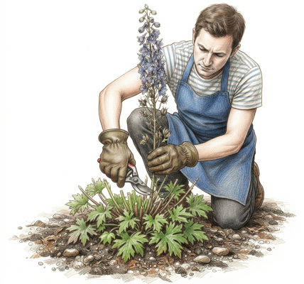 Cutting back a delphinium