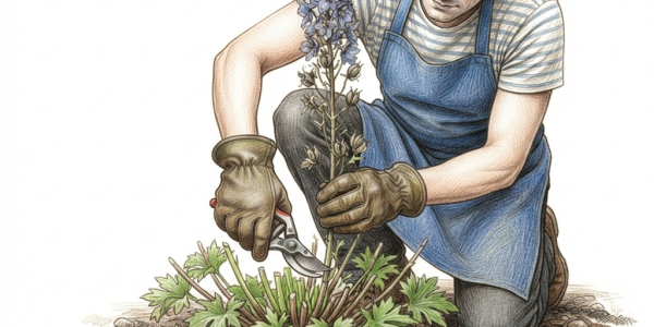 Cutting back a delphinium