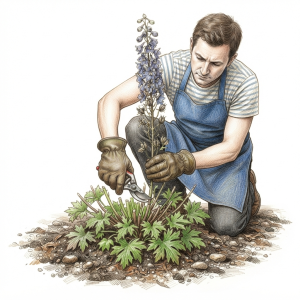 Cutting back a delphinium