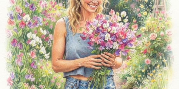 Keep picking sweet peas in July