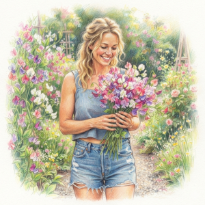 Keep picking sweet peas in July