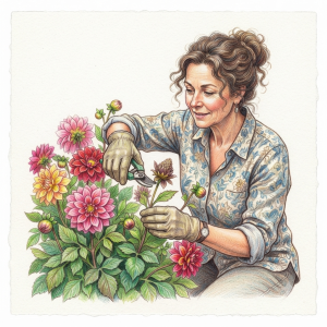 Deadheading dahlia plants